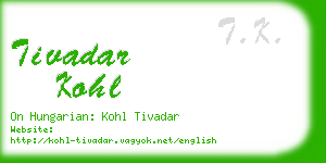 tivadar kohl business card